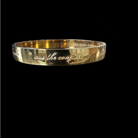 kate spade Gold Engraved Happily Ever After Idiom Bracelet NWOT - Picture 3 of 4